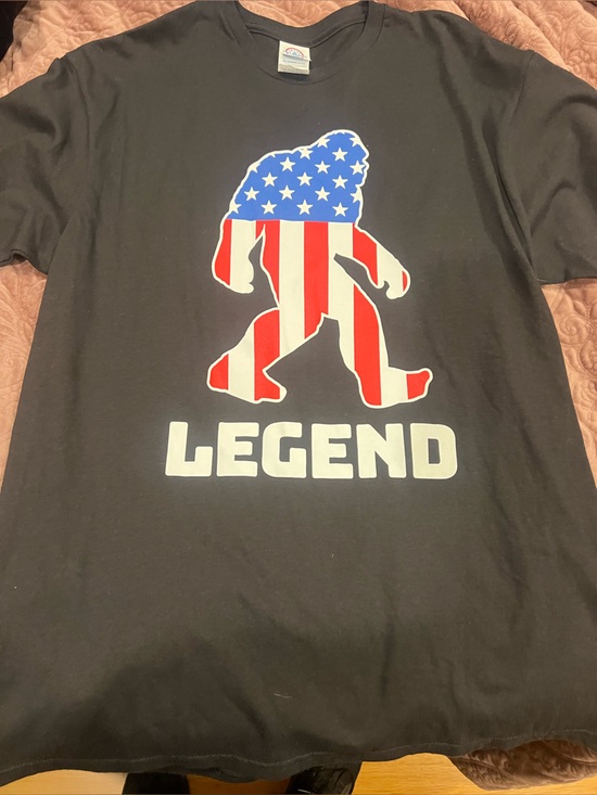 Legends Other - Men's Black Long Sleeve 'Legend' Graphic Shirt with Patriotic Bigfoot Print